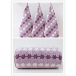 Purple Premium Coral Fleece Towel Set - 1 Bath Towel (88x170cm) + 3 Hand Towels (35x35cm) - Soft Absorbent