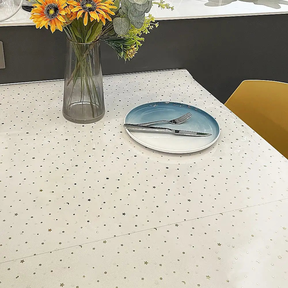 PVC Tablecloth Protector 107X213.4CM Clear Plastic Table Cloth Cover Transparent - Home & Garden > Kitchenware