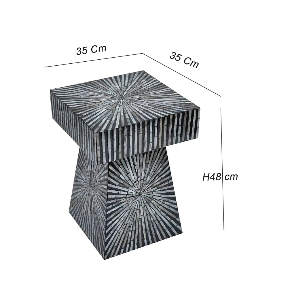 PYRAMID MOTHER OF PEARL HAND MADE SIDE TABLE - Furniture > Living Room > Side Tables