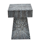 PYRAMID MOTHER OF PEARL HAND MADE SIDE TABLE - Furniture > Living Room > Side Tables