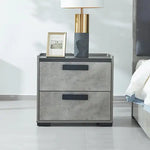 Queen 4 Pcs Bedroom Suite with Dresser Fabric Upholstery MDF Combination of Black & Cement Colour - Furniture > Bedroom
