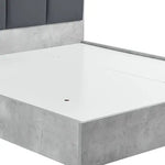 Queen Bed Frame Fabric Upholstery MDF in Cement Colour - Furniture > Bedroom > Beds & Bed Frames