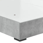 Queen Bed Frame Fabric Upholstery MDF in Cement Colour - Furniture > Bedroom > Beds & Bed Frames