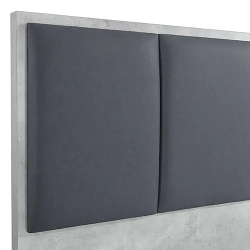 Queen Bed Frame Fabric Upholstery MDF in Cement Colour - Furniture > Bedroom > Beds & Bed Frames