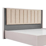 Queen Bed Frame Fabric Upholstery MDF LED Headboard in Champagne Colour - Furniture > Bedroom > Beds & Bed Frames