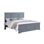 Queen Bed Frame in Solid Wood with Slats Support in Grey colour - Furniture > Bedroom > Beds & Bed Frames