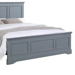Queen Bed Frame in Solid Wood with Slats Support in Grey colour - Furniture > Bedroom > Beds & Bed Frames