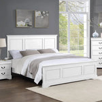 Queen Bed Frame in Solid Wood with Slats Support in White colour - Furniture > Bedroom > Beds & Bed Frames