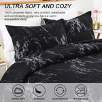 Queen Black Marble Comforter Set Bedding for All Seasons 3-Piece Set - Home & Garden > Bedding > Quilts & Duvets