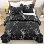 Queen Black Marble Comforter Set Bedding for All Seasons 3-Piece Set - Home & Garden > Bedding > Quilts & Duvets