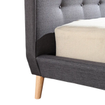 Queen Linen Fabric Deluxe Bed Frame Grey - Furniture > Bedroom > Beds & Bed Frames