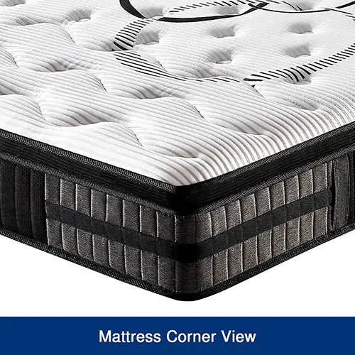 Queen Mattress in Gel Memory Foam Pocket Coil Medium Firm Bed 34cm Thick - Furniture > Mattresses
