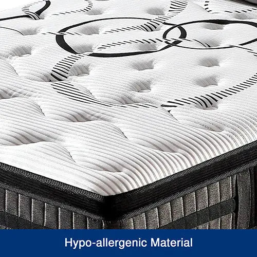 Queen Mattress in Gel Memory Foam Pocket Coil Medium Firm Bed 34cm Thick - Furniture > Mattresses