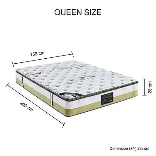 Queen Mattress Memory Pillow Top Pocket Spring Foam Medium Firm Bed - Furniture > Mattresses