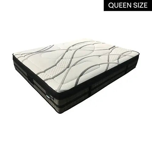 Queen Mattress Pocket Coil Spring Foam Firm Bed 32cm thick - Furniture > Mattresses