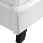 Queen PU Leather Bed Frame White - Furniture > Bedroom