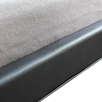 Queen PU Leather Deluxe Bed Frame Black - Furniture > Bedroom