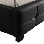 Queen PU Leather Deluxe Bed Frame Black - Furniture > Bedroom