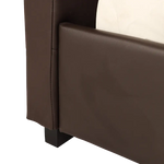 Queen PU Leather Deluxe Bed Frame Brown - Furniture > Bedroom > Beds & Bed Frames