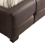 Queen PU Leather Deluxe Bed Frame Brown - Furniture > Bedroom > Beds & Bed Frames