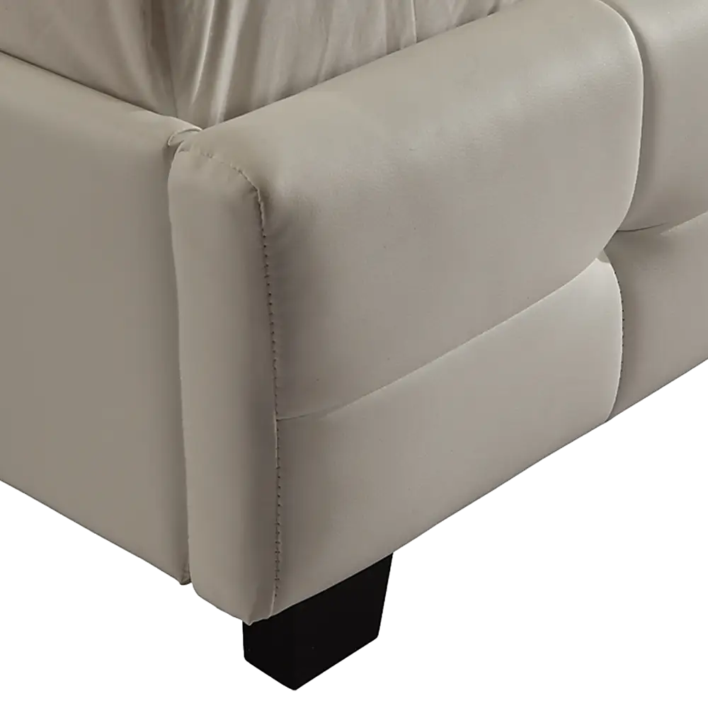Queen PU Leather Deluxe Bed Frame White - Furniture > Bedroom > Beds & Bed Frames