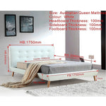 Queen PU Leather Deluxe Bed Frame White - Furniture > Bedroom > Beds & Bed Frames