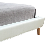 Queen PU Leather Deluxe Bed Frame White - Furniture > Bedroom > Beds & Bed Frames