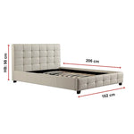 Queen PU Leather Deluxe Bed Frame White - Furniture > Bedroom > Beds & Bed Frames