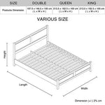 Queen Size Bed Frame Natural Wood like MDF in Oak Colour - Furniture > Bedroom
