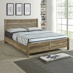 Queen Size Bed Frame Natural Wood like MDF in Oak Colour - Furniture > Bedroom