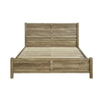 Queen Size Bed Frame Natural Wood like MDF in Oak Colour - Furniture > Bedroom