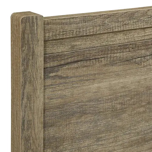 Queen Size Bed Frame Natural Wood like MDF in Oak Colour - Furniture > Bedroom