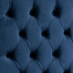 Queen Size Bedframe Velvet Upholstery Deep Blue Colour Tufted Headboard Deep Quilting - Furniture > Bedroom > Beds &