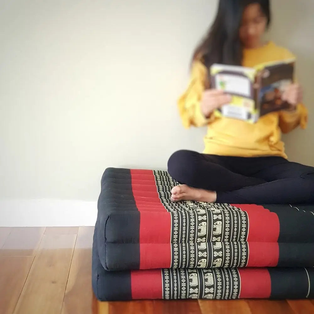 Queen Size Foldable Mattress Natrual Kapok Fibre Filled RedEle - Home & Garden > Decor