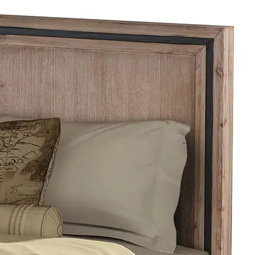 Queen Size Silver Brush Bed Frame in Acacia Wood Construction - Furniture > Bedroom