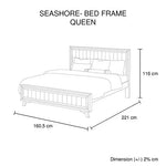 Queen Size Silver Brush Bed Frame in Acacia Wood Construction - Furniture > Bedroom