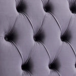 Queen Size Sleigh Bedframe Velvet Upholstery Grey Colour Tufted Headboard And Footboard Deep Quilting - Furniture >