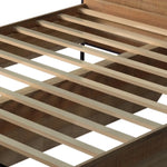 Queen Size Storage Bed Farme in Oak Colour with Particle Board Contraction and Metal Legs - Furniture > Bedroom > Beds