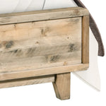 Queen Size Wooden Bed Frame in Solid Wood Antique Design Light Brown - Furniture > Bedroom