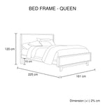 Queen Size Wooden Bed Frame in Solid Wood Antique Design Light Brown - Furniture > Bedroom