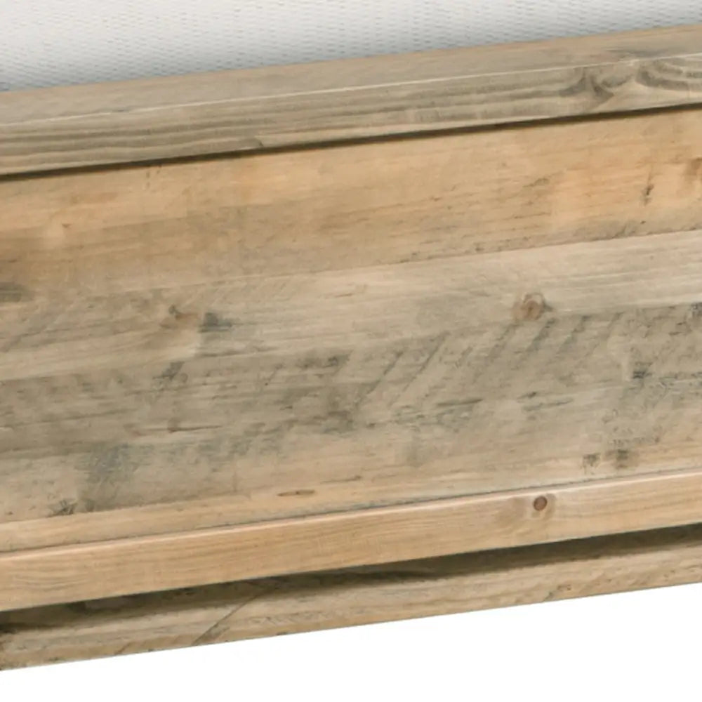 Queen Size Wooden Bed Frame in Solid Wood Antique Design Light Brown - Furniture > Bedroom