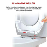 Quick Release Soft Close Toilet Seat White Bathroom Heavy Duty - Health & Beauty > Personal Care > Back Care