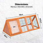 Rabbit Hutch Chicken Coop 118 x 50 x 45cm Triangle Cage Run Ester - Pet Care > Coops & Hutches > Coop & Hutch