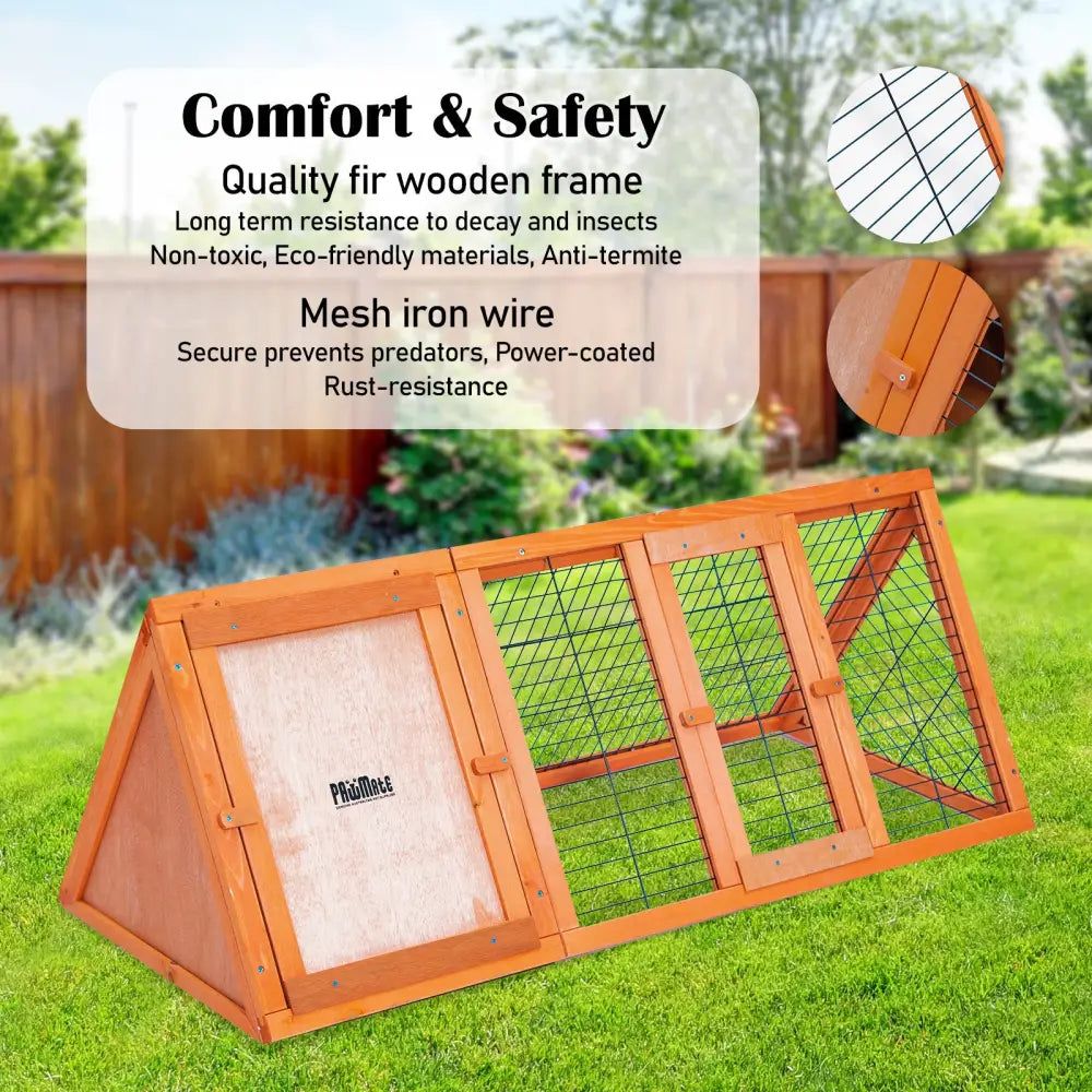Rabbit Hutch Chicken Coop 118 x 50 x 45cm Triangle Cage Run Ester - Pet Care > Coops & Hutches > Coop & Hutch