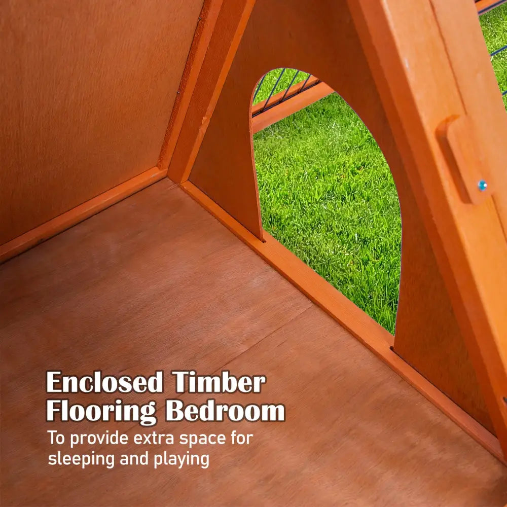 Rabbit Hutch Chicken Coop 118 x 50 x 45cm Triangle Cage Run Ester - Pet Care > Coops & Hutches > Coop & Hutch