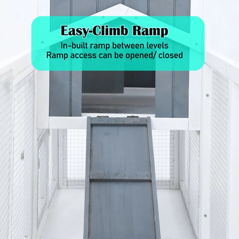 Rabbit Hutch Chicken Coop 147cm 2 Storey Pet Cage Run GRACIE - Pet Care > Coops & Hutches > Coop & Hutch Accessories