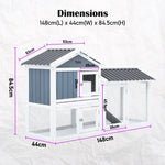 Rabbit Hutch Chicken Coop 147cm 2 Storey Pet Cage Run GRACIE - Pet Care > Coops & Hutches > Coop & Hutch Accessories