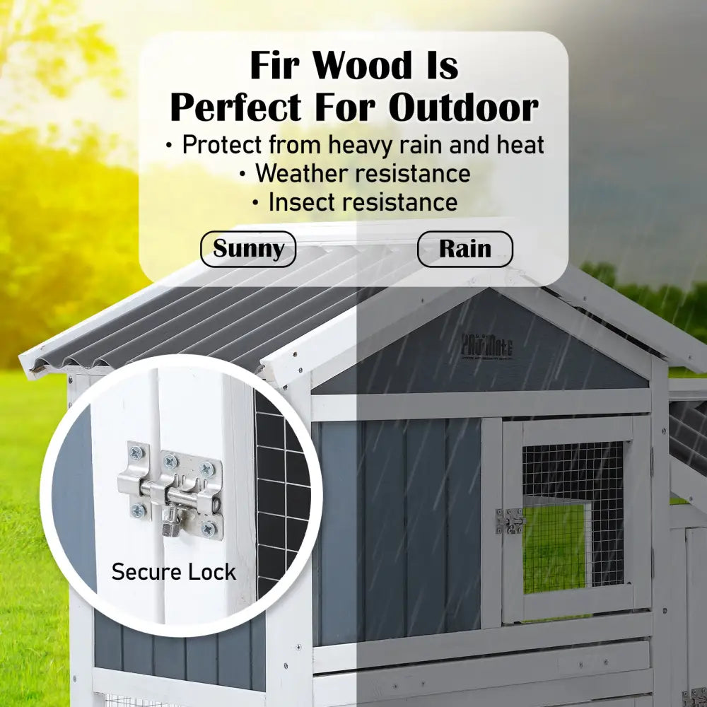 Rabbit Hutch Chicken Coop 147cm 2 Storey Pet Cage Run GRACIE - Pet Care > Coops & Hutches > Coop & Hutch Accessories