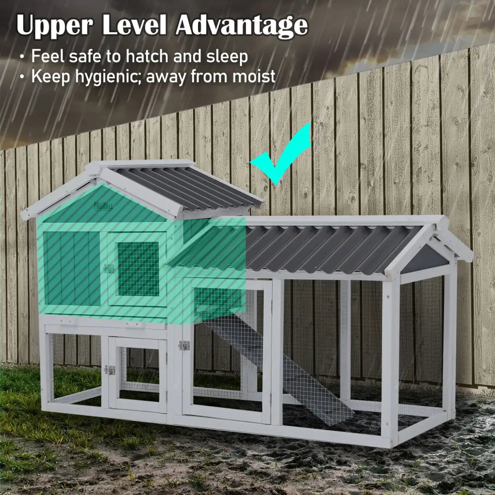 Rabbit Hutch Chicken Coop 147cm 2 Storey Pet Cage Run GRACIE - Pet Care > Coops & Hutches > Coop & Hutch Accessories