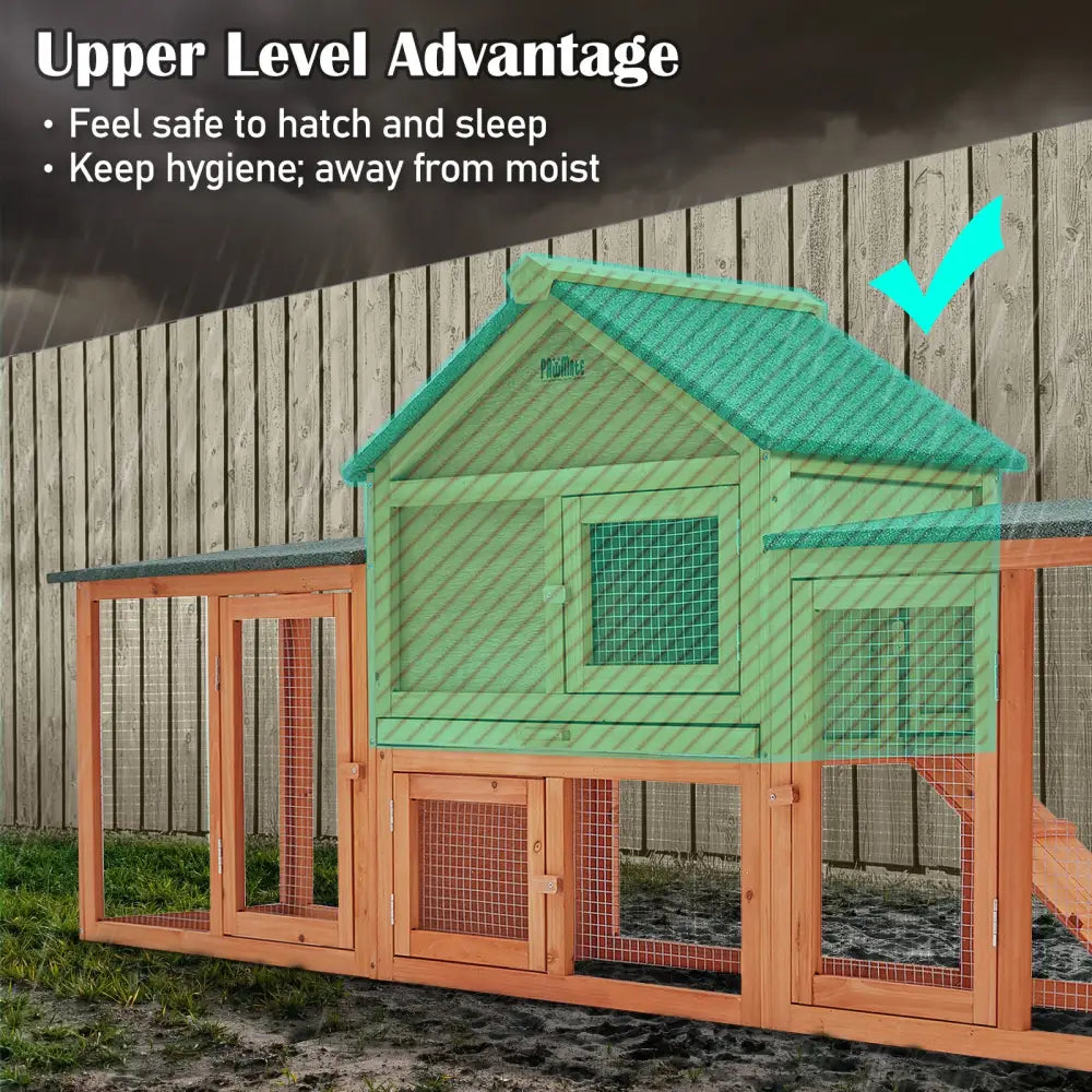 Rabbit Hutch Chicken Coop 204 x 45 x 85cm 2 Storey Cage Mansion - Pet Care > Coops & Hutches > Coop & Hutch Accessories